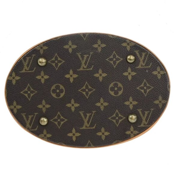LOUIS VUITTON BUCKET PM Shoulder Tote Bag Monogram Leather Brown M42238 98KA454 - Picture 5 of 16